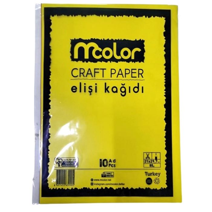 ELİŞİ KAĞIDI 21X29.7 CM 80 GR 10 LU PK KARIŞIK RENK MCOLOR-0007